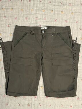Y2K Stretch Olive Green Cargo Pants Old Navy Size 6